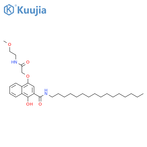 2-Naphthalenecarboxamide,N-hexadecyl-1-hydroxy-4-[2-[(2-methoxyethyl)amino]-2-oxoethoxy]- structure