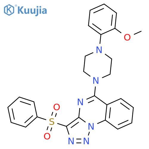 1-3-(benzenesulfonyl)-1,2,3triazolo1,5-aquinazolin-5-yl-4-(2-methoxyphenyl)piperazine structure
