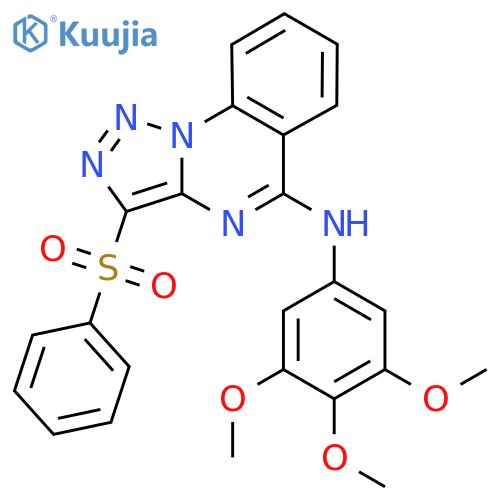 3-(benzenesulfonyl)-N-(3,4,5-trimethoxyphenyl)-1,2,3triazolo1,5-aquinazolin-5-amine structure