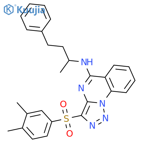 3-(3,4-dimethylbenzenesulfonyl)-N-(4-phenylbutan-2-yl)-1,2,3triazolo1,5-aquinazolin-5-amine structure