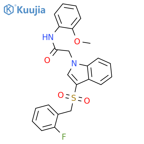 2-{3-(2-fluorophenyl)methanesulfonyl-1H-indol-1-yl}-N-(2-methoxyphenyl)acetamide structure