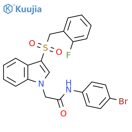 N-(4-bromophenyl)-2-{3-(2-fluorophenyl)methanesulfonyl-1H-indol-1-yl}acetamide structure
