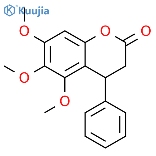 2H-1-Benzopyran-2-one, 3,4-dihydro-5,6,7-trimethoxy-4-phenyl- structure