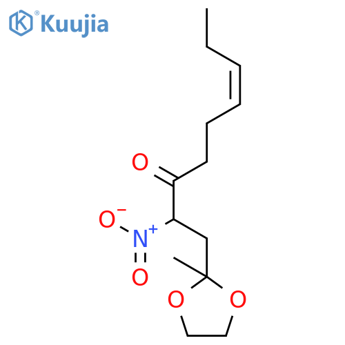 6-Nonen-3-one, 1-(2-methyl-1,3-dioxolan-2-yl)-2-nitro-, (Z)- structure