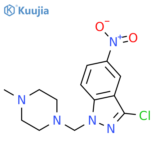 1H-Indazole, 3-chloro-1-[(4-methyl-1-piperazinyl)methyl]-5-nitro- structure