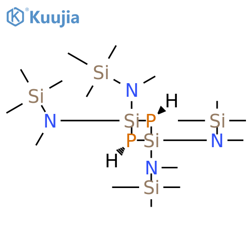 1,3-Diphospha-2,4-disilacyclobutane-2,2,4,4-tetramine, N,N',N'',N'''-tetramethyl-N,N',N'',N'''-tetrakis(trimethylsilyl)-, trans- structure