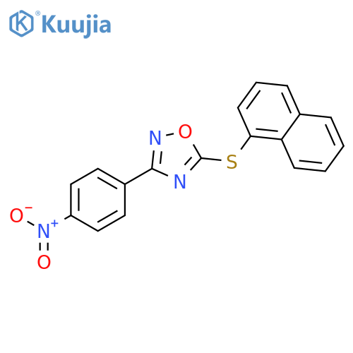1,2,4-Oxadiazole, 5-(1-naphthalenylthio)-3-(4-nitrophenyl)- structure