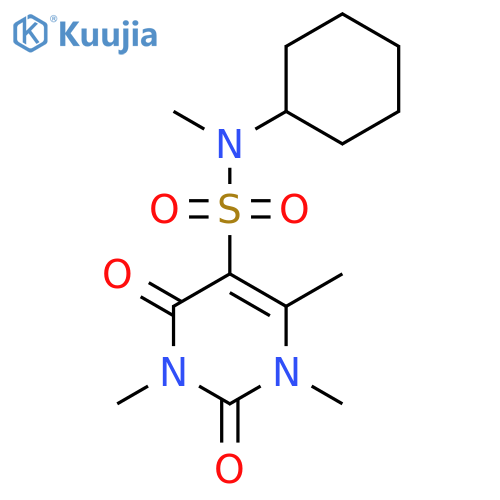 N-cyclohexyl-N,1,3,6-tetramethyl-2,4-dioxo-1,2,3,4-tetrahydropyrimidine-5-sulfonamide structure