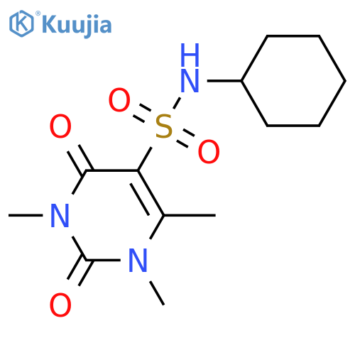 N-cyclohexyl-1,3,6-trimethyl-2,4-dioxo-1,2,3,4-tetrahydropyrimidine-5-sulfonamide structure