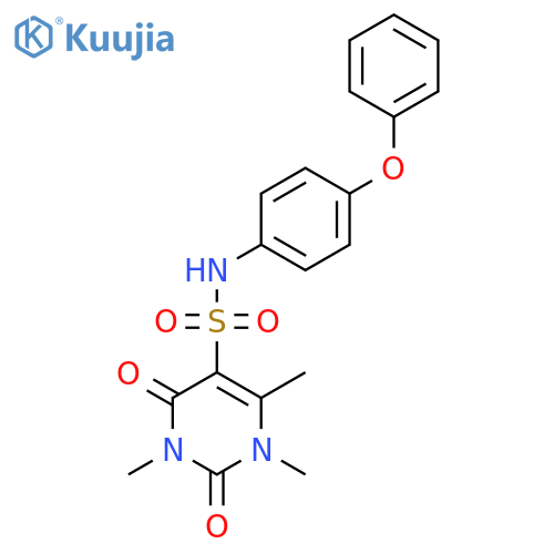 1,3,6-trimethyl-2,4-dioxo-N-(4-phenoxyphenyl)-1,2,3,4-tetrahydropyrimidine-5-sulfonamide structure