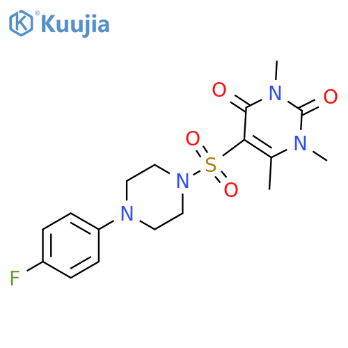 5-{4-(4-fluorophenyl)piperazin-1-ylsulfonyl}-1,3,6-trimethyl-1,2,3,4-tetrahydropyrimidine-2,4-dione structure