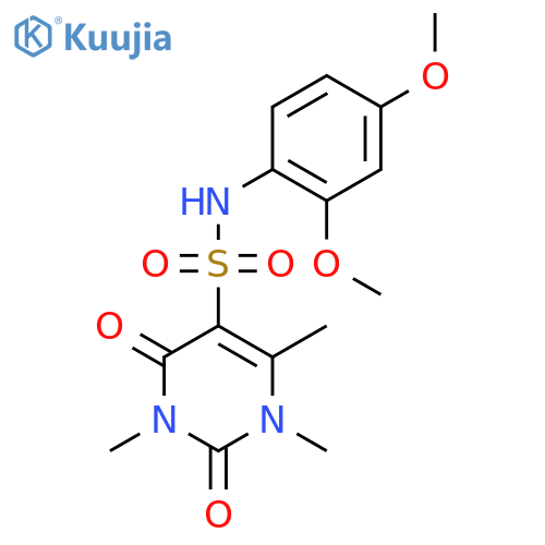 N-(2,4-dimethoxyphenyl)-1,3,6-trimethyl-2,4-dioxo-1,2,3,4-tetrahydropyrimidine-5-sulfonamide structure