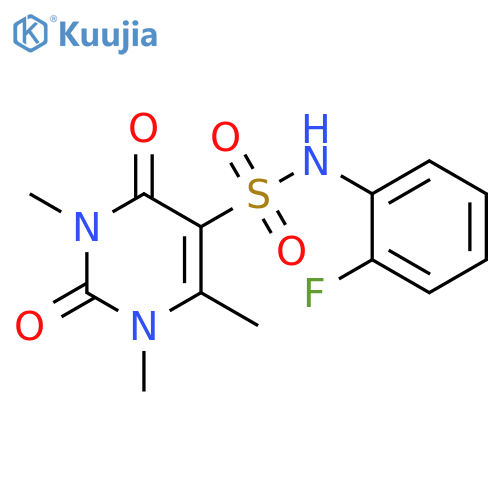 N-(2-fluorophenyl)-1,3,6-trimethyl-2,4-dioxo-1,2,3,4-tetrahydropyrimidine-5-sulfonamide structure