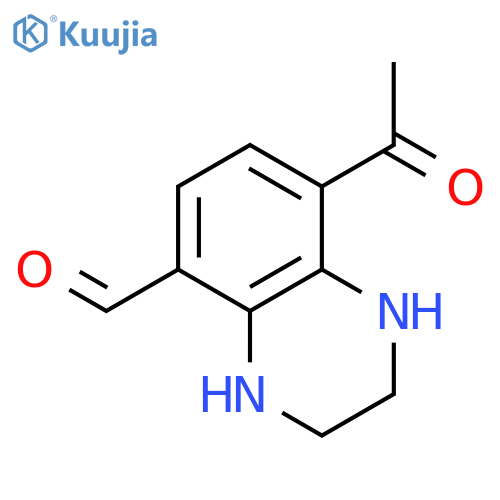 5-Quinoxalinecarboxaldehyde, 8-acetyl-1,2,3,4-tetrahydro- structure
