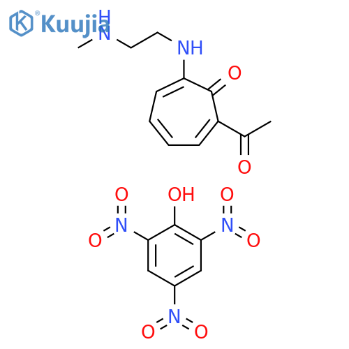 2,4,6-Cycloheptatrien-1-one, 2-acetyl-7-[[2-(methylamino)ethyl]amino]-, compd. with 2,4,6-trinitrophenol (1:1) (9CI) structure