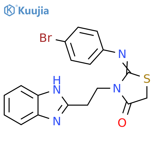 4-Thiazolidinone,3-[2-(1H-benzimidazol-2-yl)ethyl]-2-[(4-bromophenyl)imino]- structure