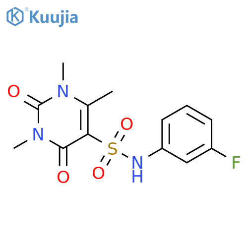 N-(3-fluorophenyl)-1,3,6-trimethyl-2,4-dioxo-1,2,3,4-tetrahydropyrimidine-5-sulfonamide structure