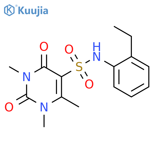 N-(2-ethylphenyl)-1,3,6-trimethyl-2,4-dioxo-1,2,3,4-tetrahydropyrimidine-5-sulfonamide structure