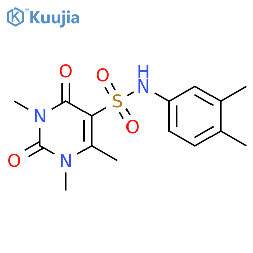 N-(3,4-dimethylphenyl)-1,3,6-trimethyl-2,4-dioxo-1,2,3,4-tetrahydropyrimidine-5-sulfonamide structure