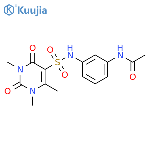 N-3-(1,3,6-trimethyl-2,4-dioxo-1,2,3,4-tetrahydropyrimidine-5-sulfonamido)phenylacetamide structure