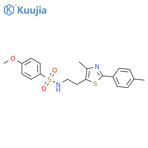 4-methoxy-N-{2-4-methyl-2-(4-methylphenyl)-1,3-thiazol-5-ylethyl}benzene-1-sulfonamide structure
