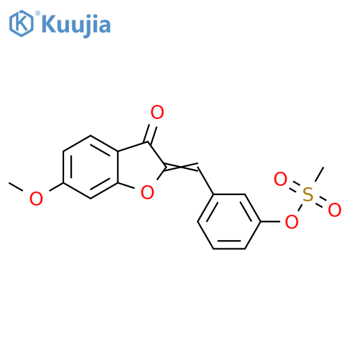 3-{(2Z)-6-methoxy-3-oxo-2,3-dihydro-1-benzofuran-2-ylidenemethyl}phenyl methanesulfonate structure