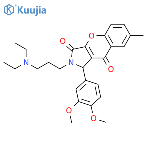 2-3-(diethylamino)propyl-1-(3,4-dimethoxyphenyl)-7-methyl-1H,2H,3H,9H-chromeno2,3-cpyrrole-3,9-dione structure