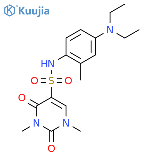 N-4-(diethylamino)-2-methylphenyl-1,3-dimethyl-2,4-dioxo-1,2,3,4-tetrahydropyrimidine-5-sulfonamide structure