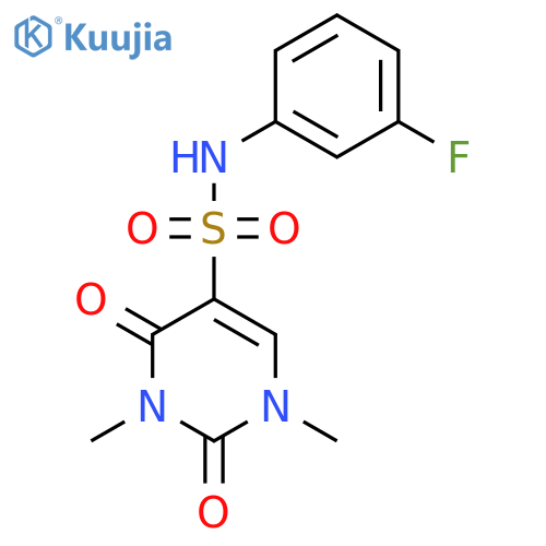 N-(3-fluorophenyl)-1,3-dimethyl-2,4-dioxo-1,2,3,4-tetrahydropyrimidine-5-sulfonamide structure