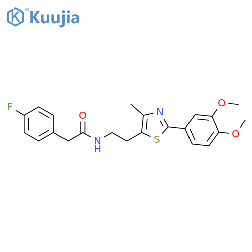 N-{2-2-(3,4-dimethoxyphenyl)-4-methyl-1,3-thiazol-5-ylethyl}-2-(4-fluorophenyl)acetamide structure