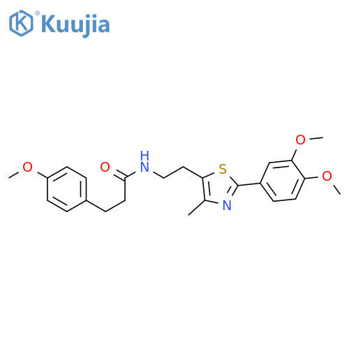 N-{2-2-(3,4-dimethoxyphenyl)-4-methyl-1,3-thiazol-5-ylethyl}-3-(4-methoxyphenyl)propanamide structure