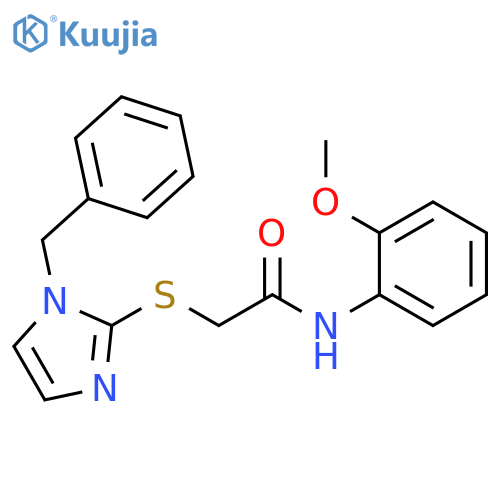 2-(1-benzyl-1H-imidazol-2-yl)sulfanyl-N-(2-methoxyphenyl)acetamide structure