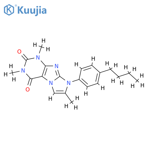 8-(4-butylphenyl)-1,3,7-trimethyl-1H,2H,3H,4H,8H-imidazo1,2-gpurine-2,4-dione structure