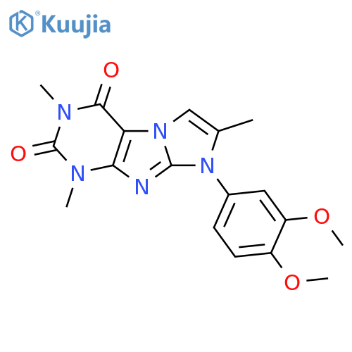 8-(3,4-dimethoxyphenyl)-1,3,7-trimethyl-1H,2H,3H,4H,8H-imidazo1,2-gpurine-2,4-dione structure