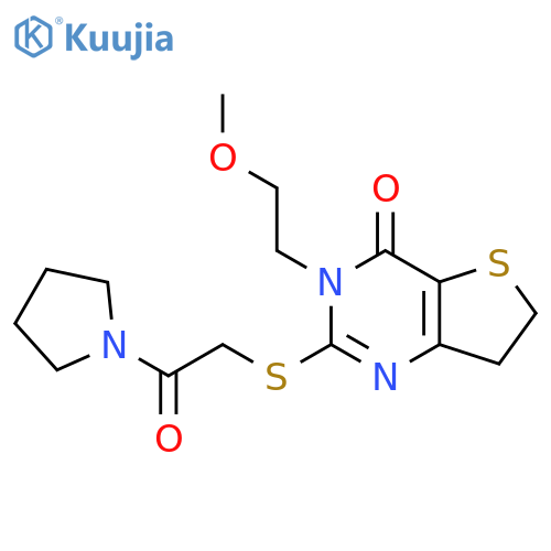 3-(2-methoxyethyl)-2-{2-oxo-2-(pyrrolidin-1-yl)ethylsulfanyl}-3H,4H,6H,7H-thieno3,2-dpyrimidin-4-one structure