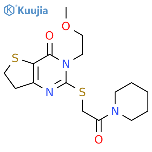 3-(2-methoxyethyl)-2-{2-oxo-2-(piperidin-1-yl)ethylsulfanyl}-3H,4H,6H,7H-thieno3,2-dpyrimidin-4-one structure
