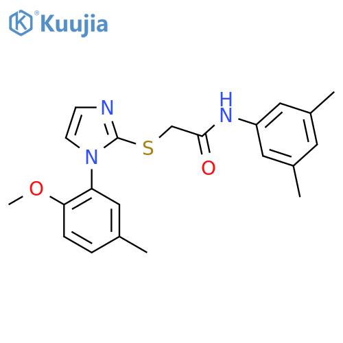 N-(3,5-dimethylphenyl)-2-{1-(2-methoxy-5-methylphenyl)-1H-imidazol-2-ylsulfanyl}acetamide structure
