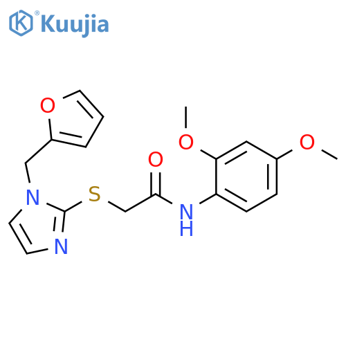 N-(2,4-dimethoxyphenyl)-2-({1-(furan-2-yl)methyl-1H-imidazol-2-yl}sulfanyl)acetamide structure