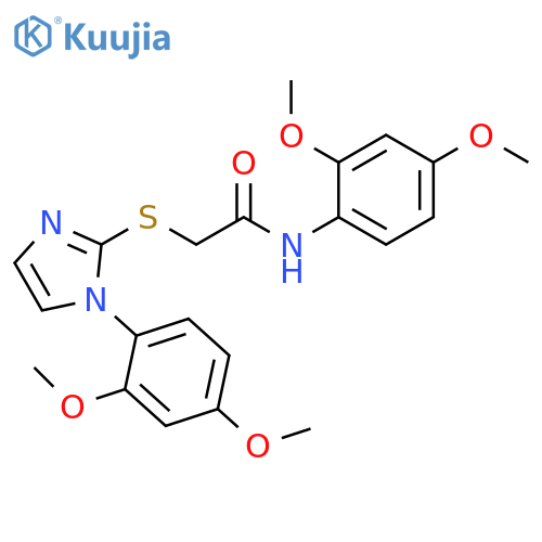 N-(2,4-dimethoxyphenyl)-2-{1-(2,4-dimethoxyphenyl)-1H-imidazol-2-ylsulfanyl}acetamide structure