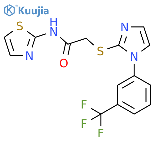 N-(1,3-thiazol-2-yl)-2-({1-3-(trifluoromethyl)phenyl-1H-imidazol-2-yl}sulfanyl)acetamide structure