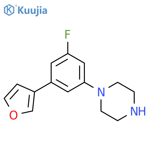 1-[3-fluoro-5-(3-furanyl)phenyl]-Piperazine structure