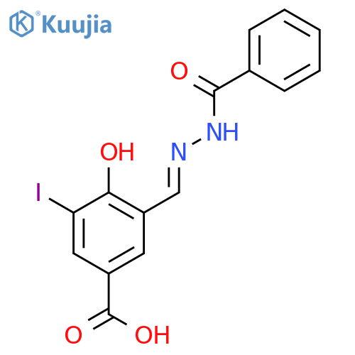 Benzoic acid, 3-[(benzoylhydrazono)methyl]-4-hydroxy-5-iodo- structure