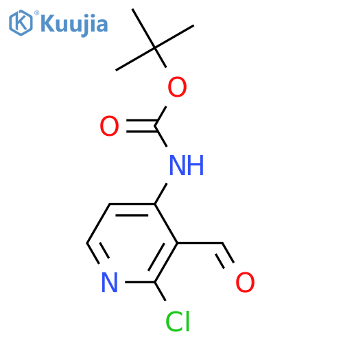 tert-butyl N-(2-chloro-3-formyl-4-pyridyl)carbamate structure