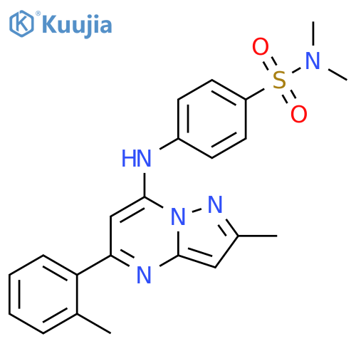 Benzenesulfonamide,N,N-dimethyl-4-[[2-methyl-5-(2-methylphenyl)pyrazolo[1,5-a]pyrimidin-7-yl]amino]- structure