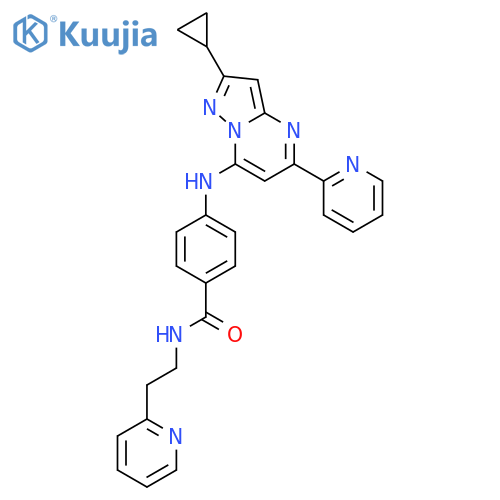 Benzamide,4-[[2-cyclopropyl-5-(2-pyridinyl)pyrazolo[1,5-a]pyrimidin-7-yl]amino]-N-[2-(2-pyridinyl)ethyl]- structure
