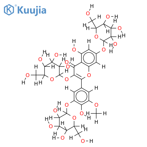 3,5',7-Tri-O-beta-D-glucopyranoside-3,4',5,5',7-Pentahydroxy-3'-methoxyflavone structure