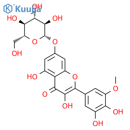 2-(3,4-dihydroxy-5-methoxyphenyl)-3,5-dihydroxy-4-oxo-4H-chromen-7-yl beta-D-glucopyranoside structure