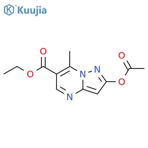 Pyrazolo[1,5-a]pyrimidine-6-carboxylic acid, 2-(acetyloxy)-7-methyl-, ethyl ester structure