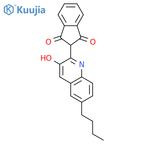 1H-Indene-1,3(2H)-dione, 2-(6-butyl-3-hydroxy-2-quinolinyl)- structure
