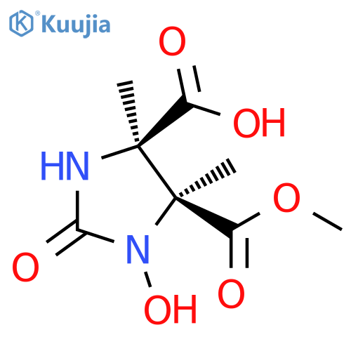 4,5-Imidazolidinedicarboxylic acid, 1-hydroxy-4,5-dimethyl-2-oxo-, 5-methyl ester, (4R,5S)-rel- structure